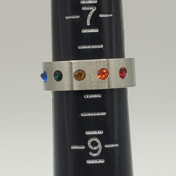 LGBT Gay Pride Ring Size 8 Stainless‎ Steel Rainbow Fashion Jewelry - Picture 6 of 8